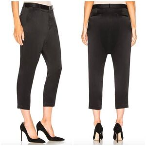 Nili Lotan Paris High-rise Silk Cropped Trousers in Black Size 0